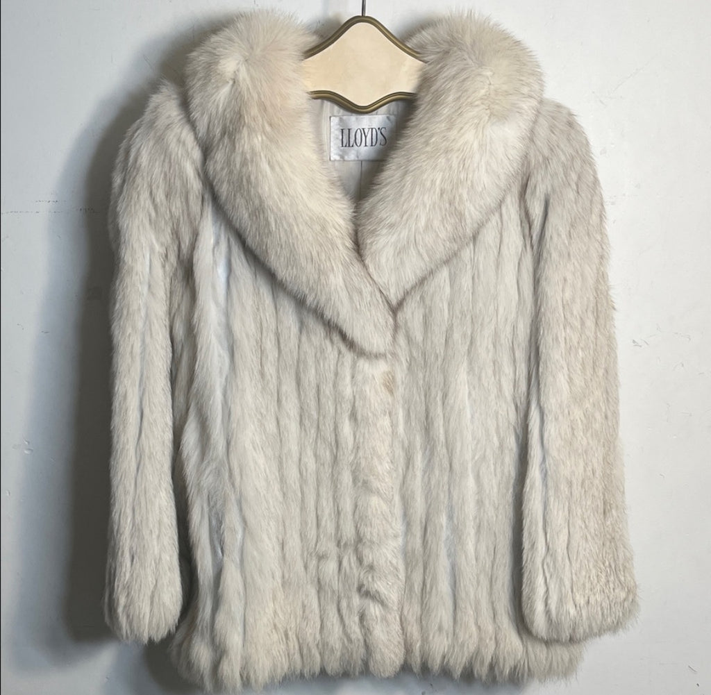 Women's Luxurious Genuine Blue Fox Fur Coat