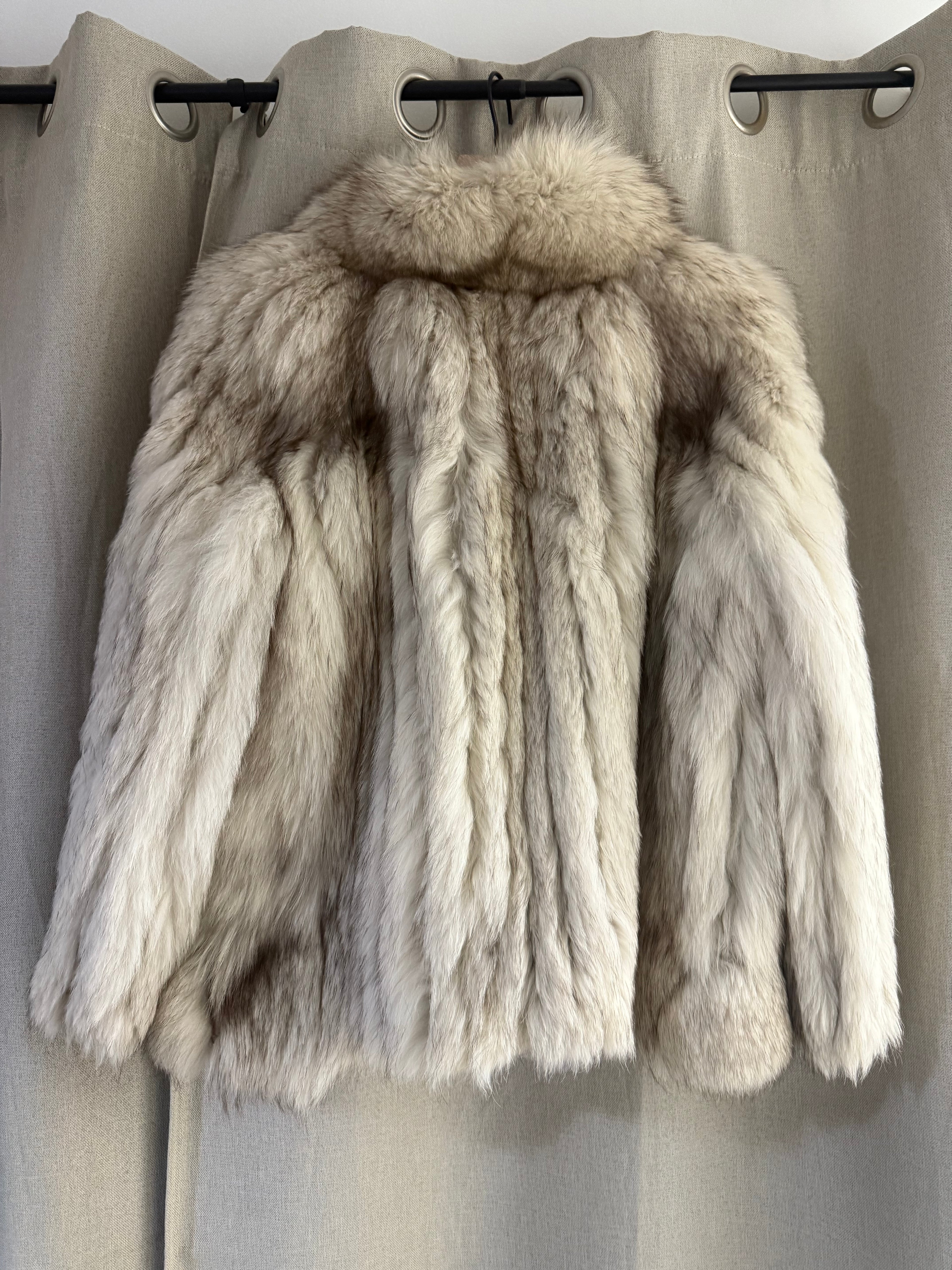 Luxurious Genuine Saga Blue Fox Fur Coat
