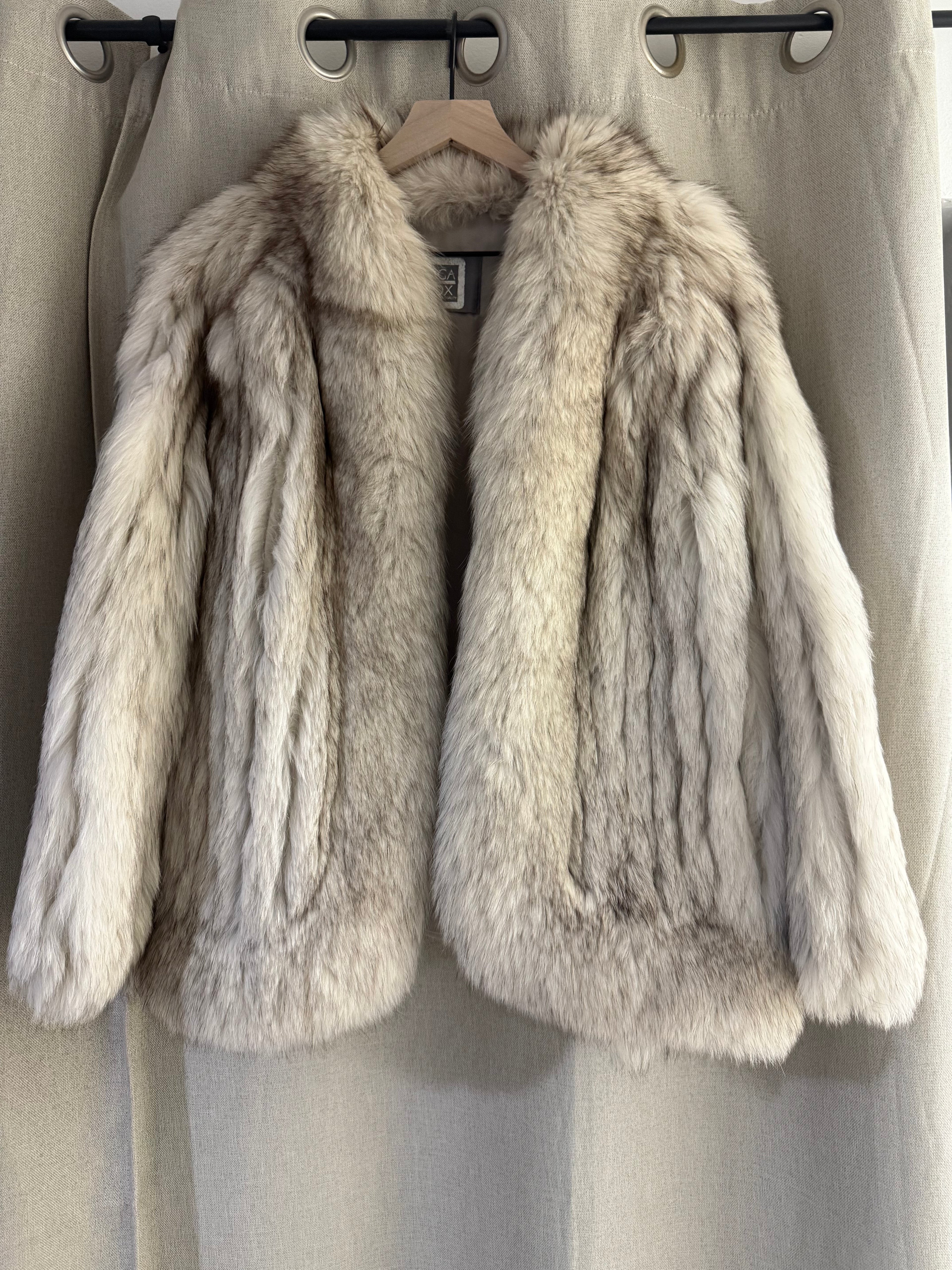 Luxurious Genuine Saga Blue Fox Fur Coat