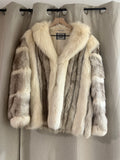 Luxurious Genuine Vintage Saga Fox Blue Fox and Shadow Fox Fur Coat