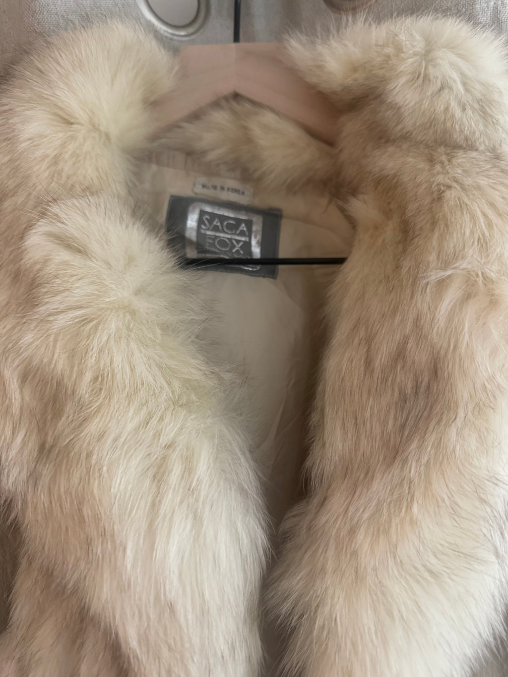 Luxurious Genuine Blue Saga Fox Fur Coat