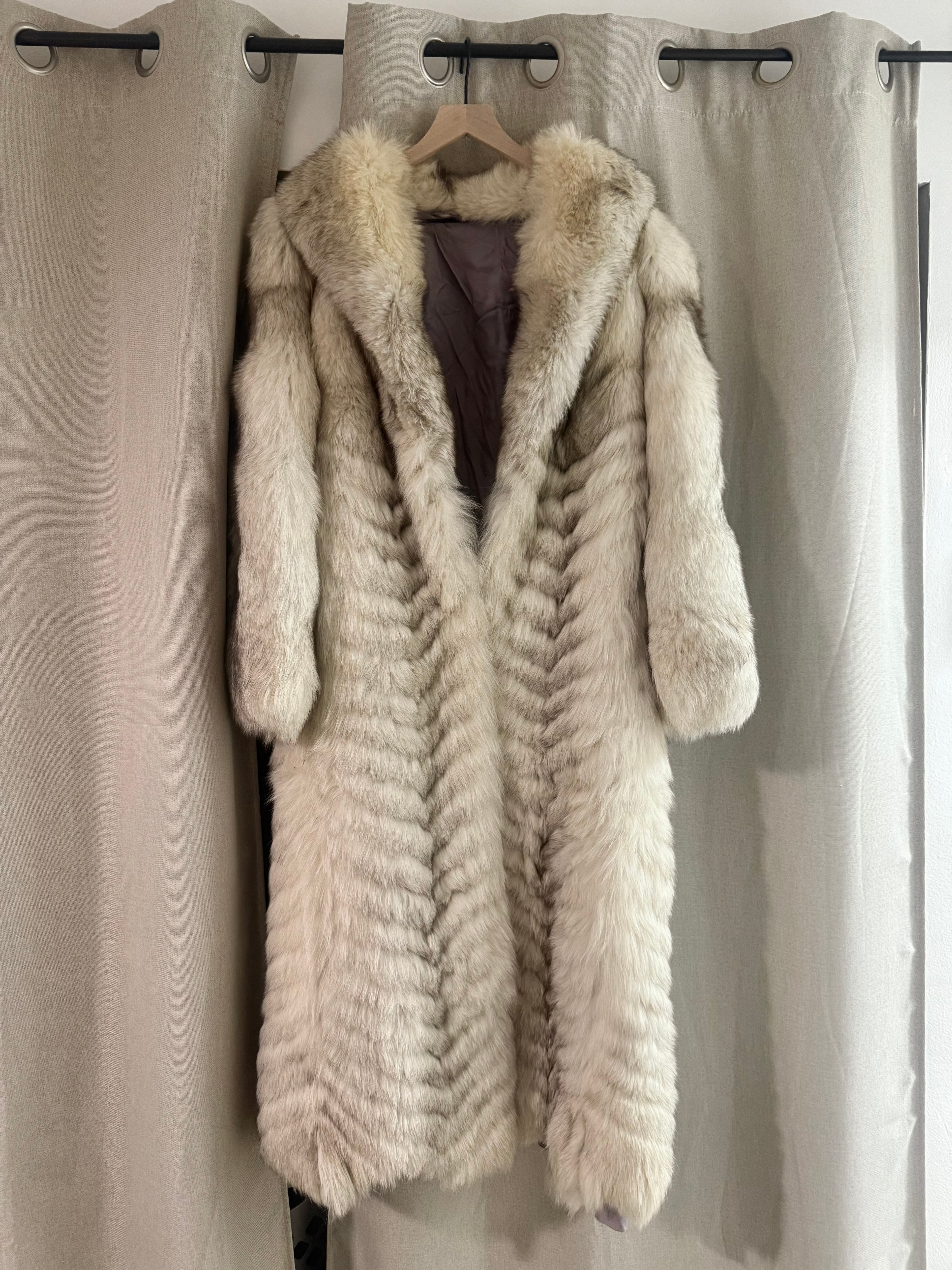 Luxurious Genuine Blue Fox Full Length Coat