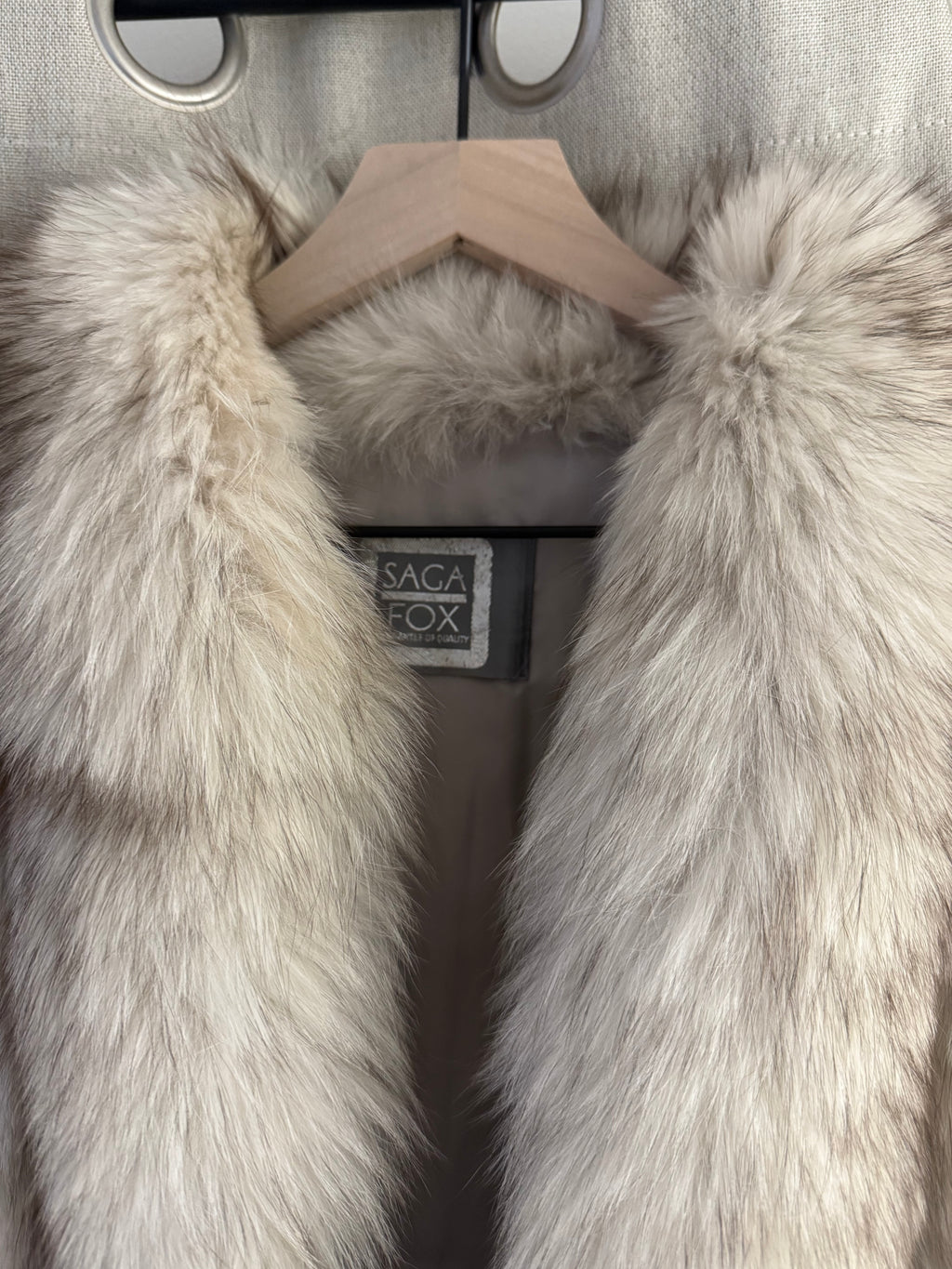 Luxurious Genuine Saga Blue Fox Fur Coat
