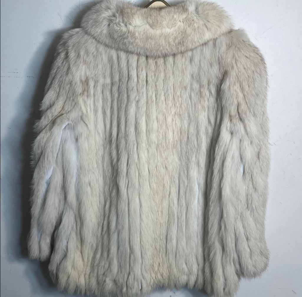 Women's Luxurious Genuine Blue Fox Fur Coat