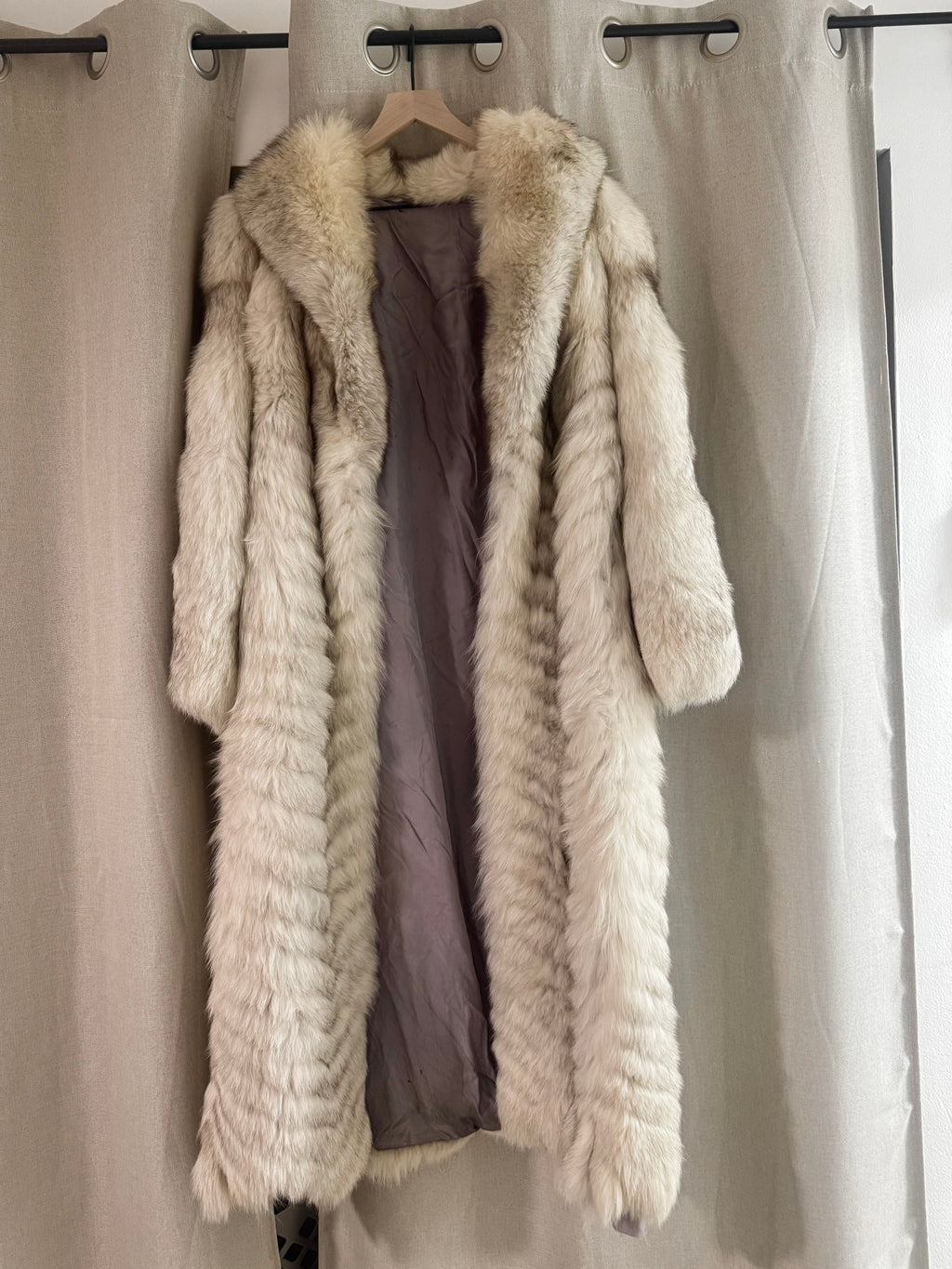 Luxurious Genuine Blue Fox Full Length Coat