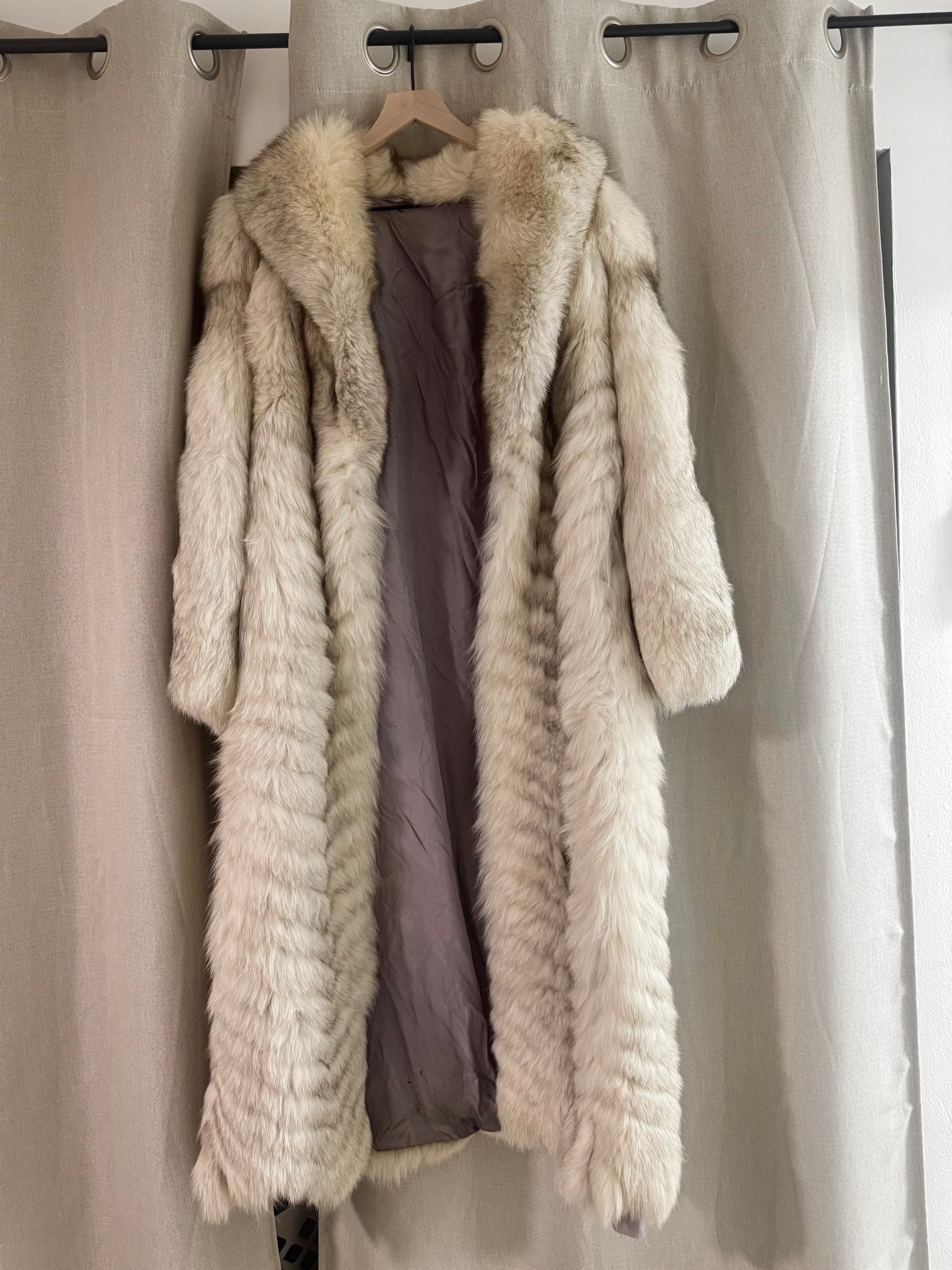 Luxurious Genuine Blue Fox Full Length Coat