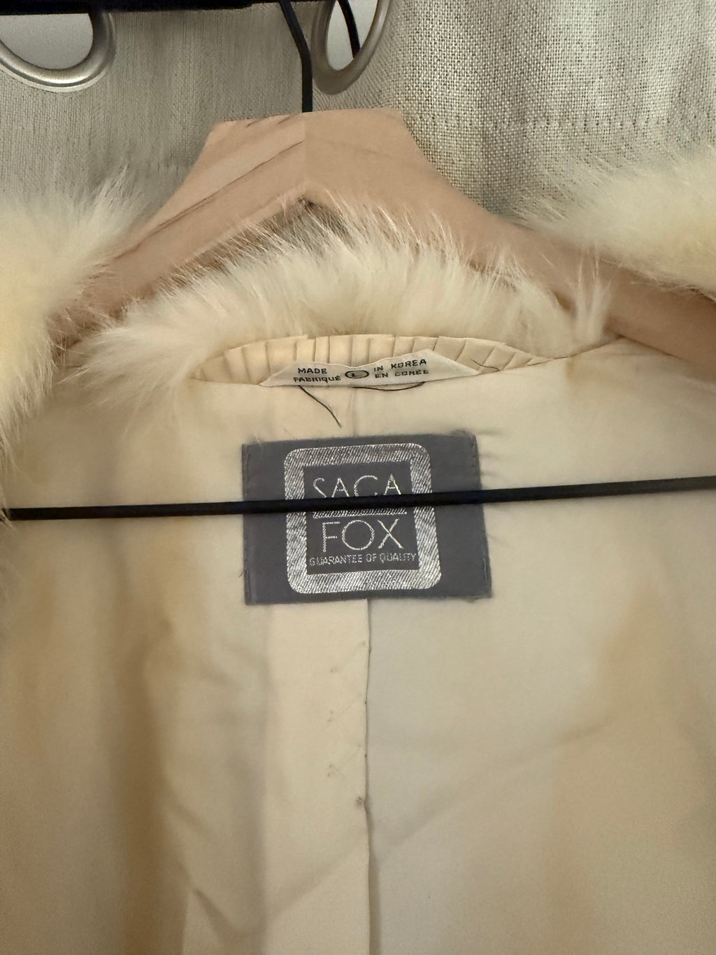 Luxurious Genuine Vintage Saga Fox Blue Fox and Shadow Fox Fur Coat