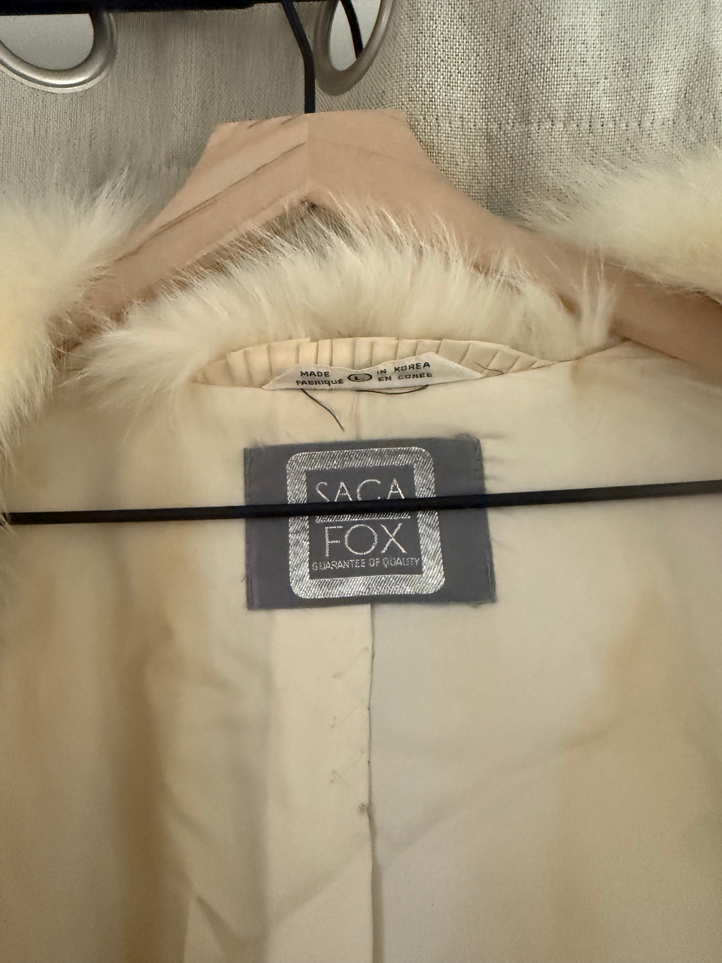 Luxurious Genuine Vintage Saga Fox Blue Fox and Shadow Fox Fur Coat