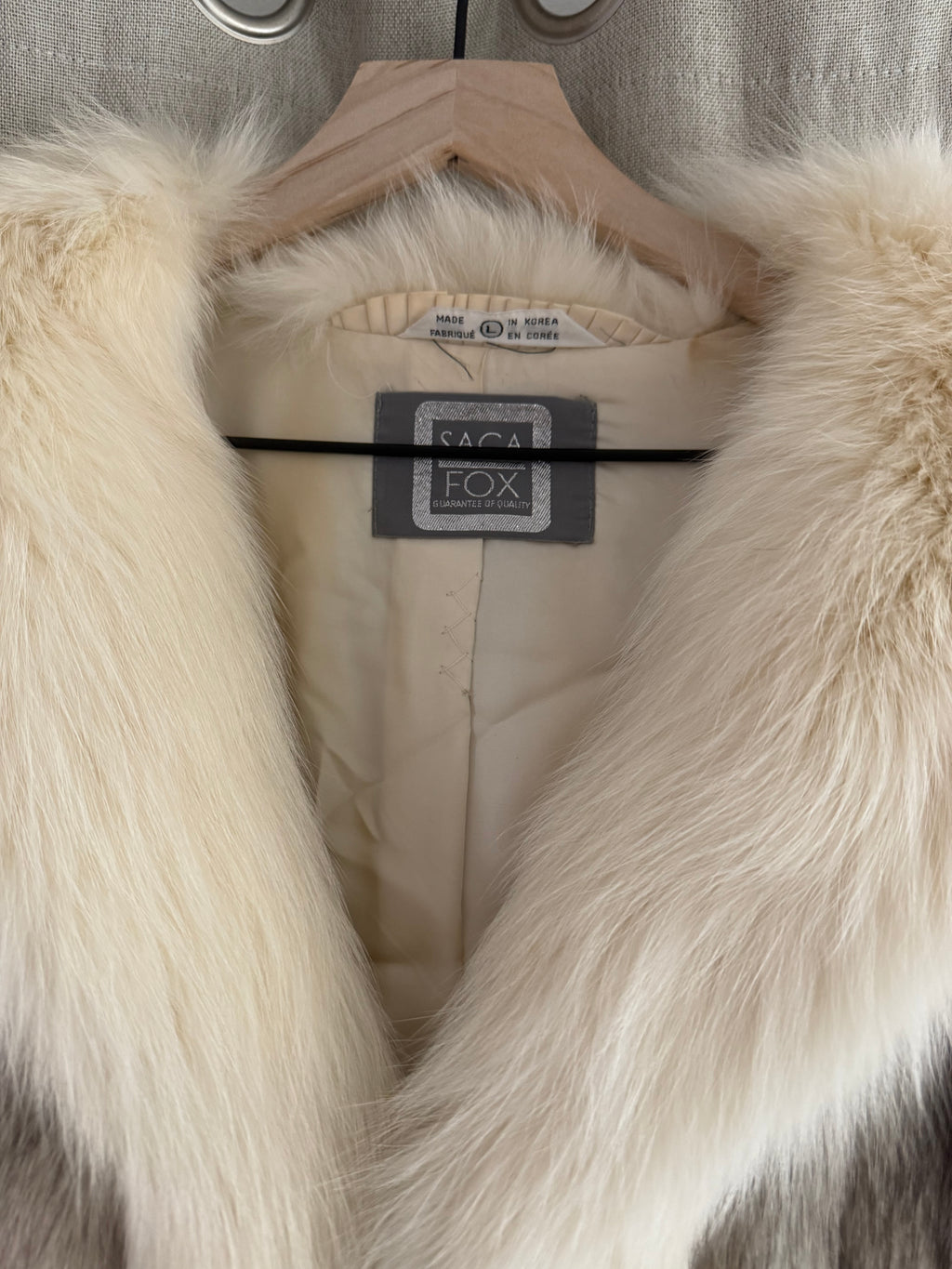 Luxurious Genuine Vintage Saga Fox Blue Fox and Shadow Fox Fur Coat