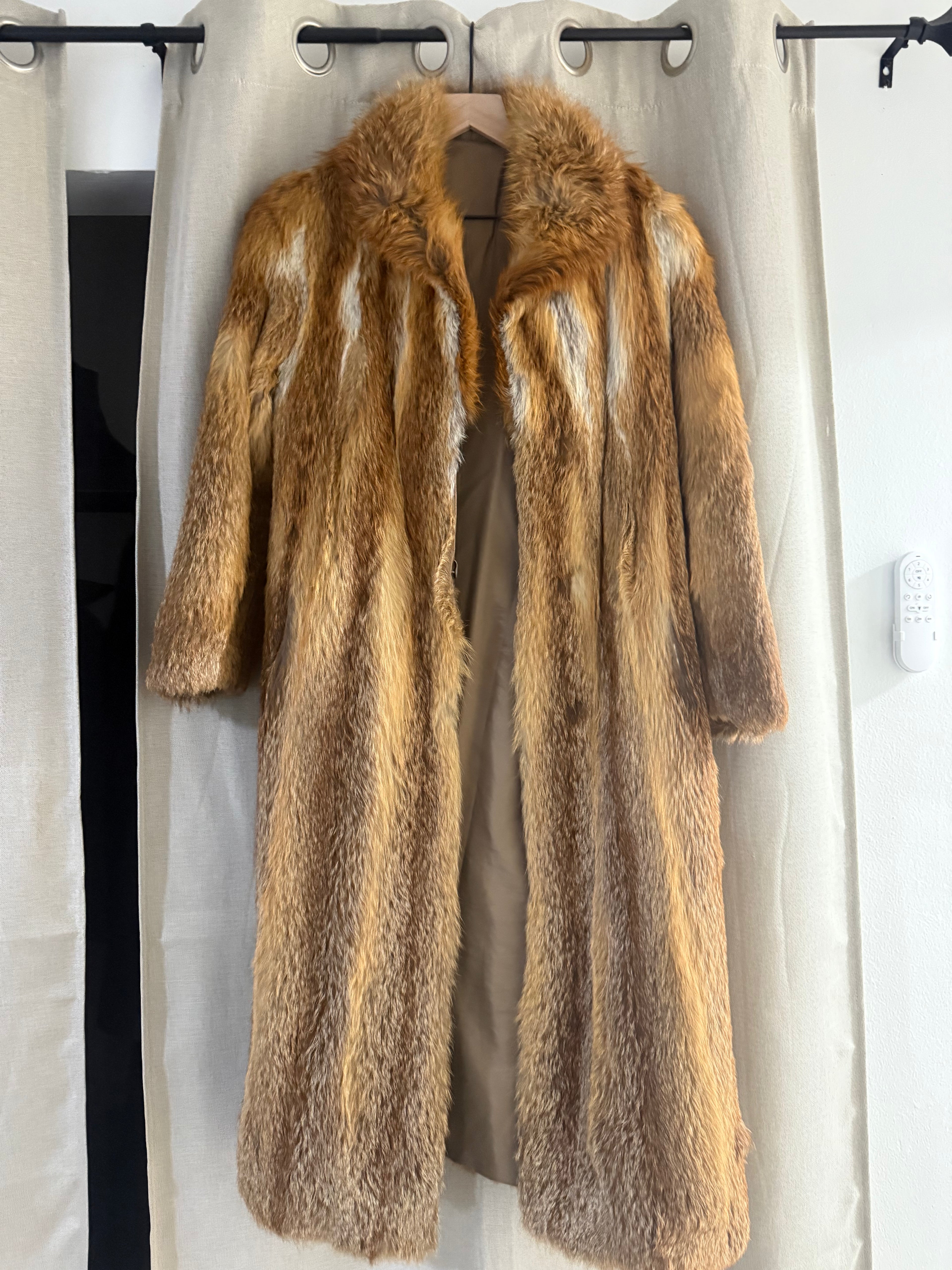 Genuine Vintage Red Fox Fur Full Length Coat