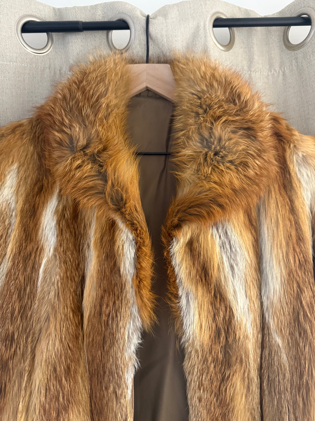 Genuine Vintage Red Fox Fur Full Length Coat