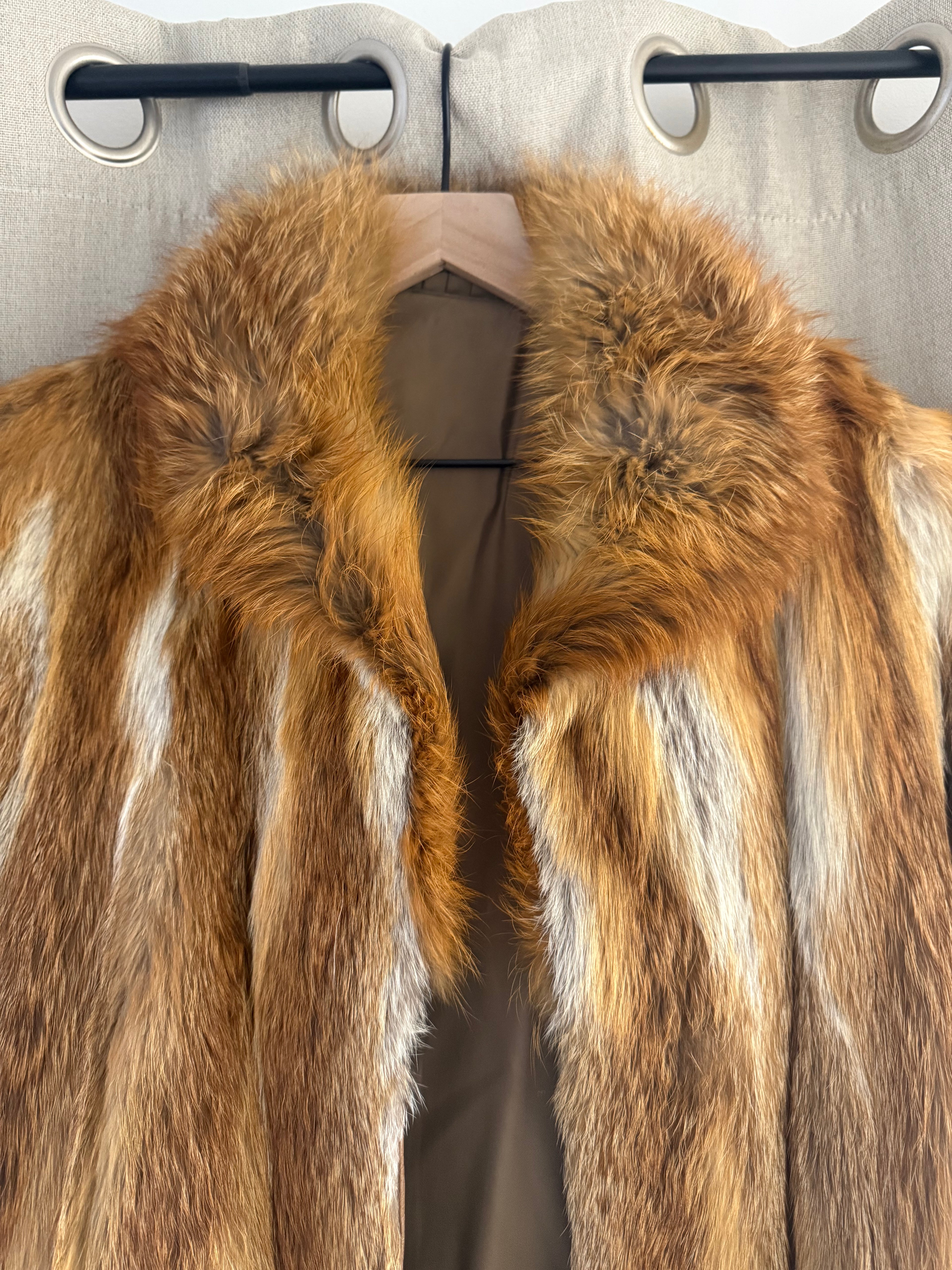 Genuine Vintage Red Fox Fur Full Length Coat