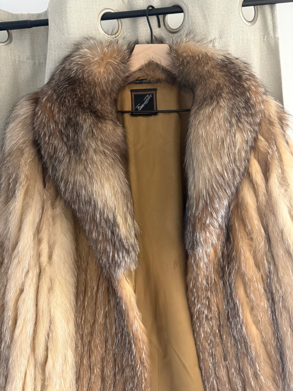 Luxurious Genuine Crystal Fox Fur Coat