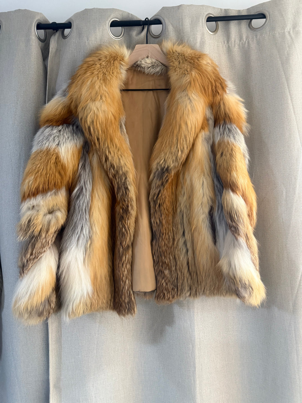 Luxurious Genuine Red Fox Fur Coat