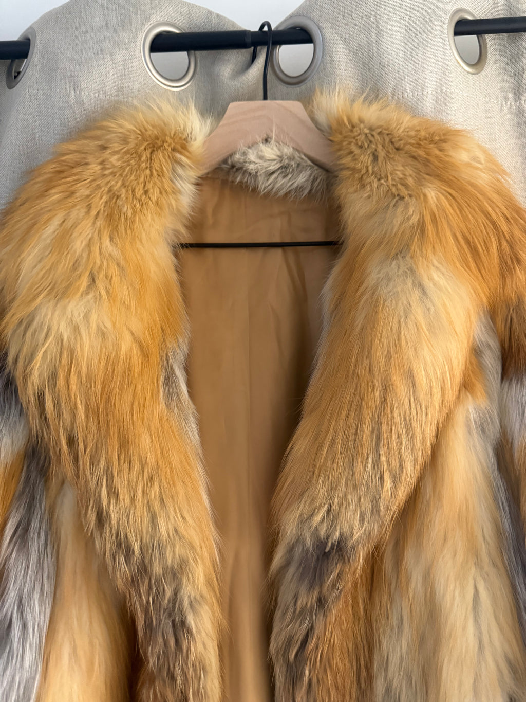Luxurious Genuine Red Fox Fur Coat