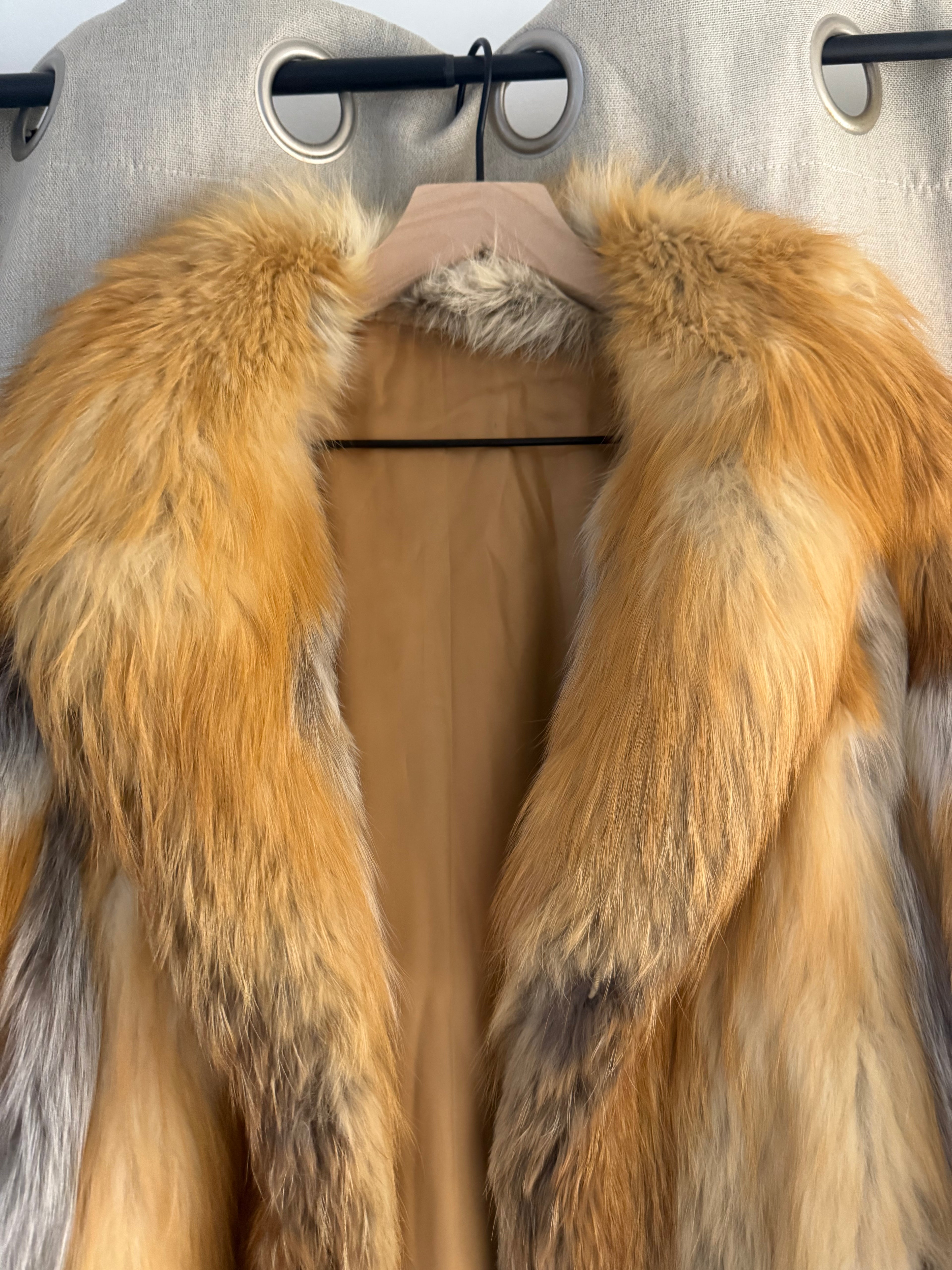 Luxurious Genuine Red Fox Fur Coat